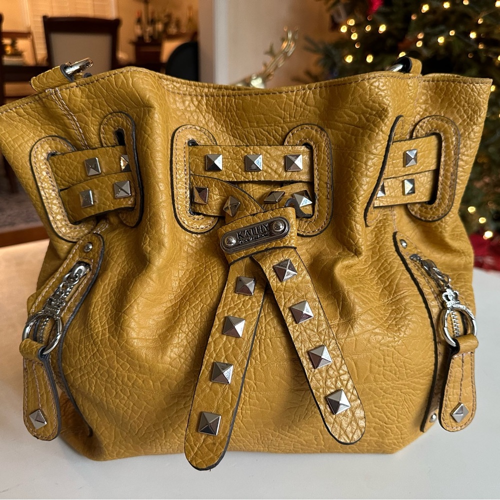 Kathy Van Zeeland Y2K Studded Hobo Handbag